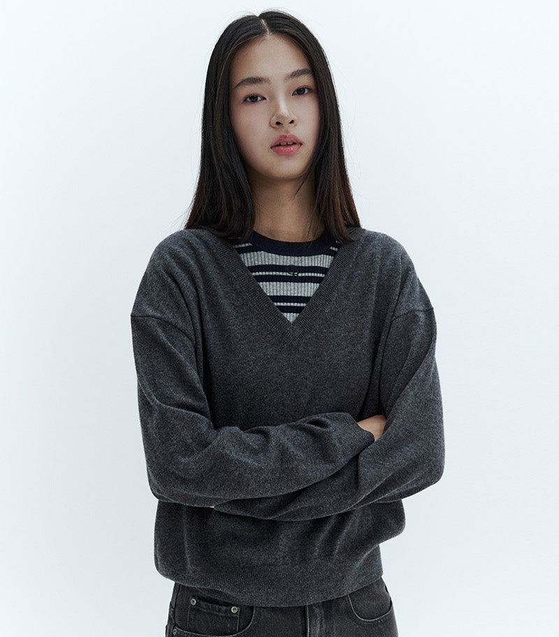 【WE ARE】韓國CITYBREEZE 90%羊毛V領針織 CTH3KT13
