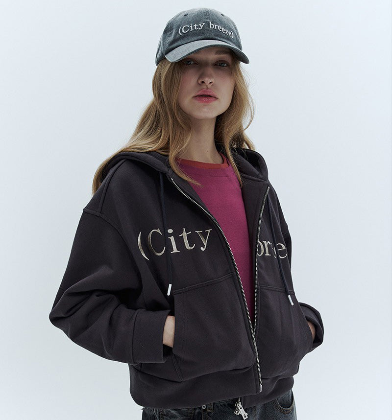 (需排單約等三周)【WE ARE】韓國CITYBREEZE 中性款刺繡logo雙拉鏈連帽外套CTH3ZP83/CTH3ZP03