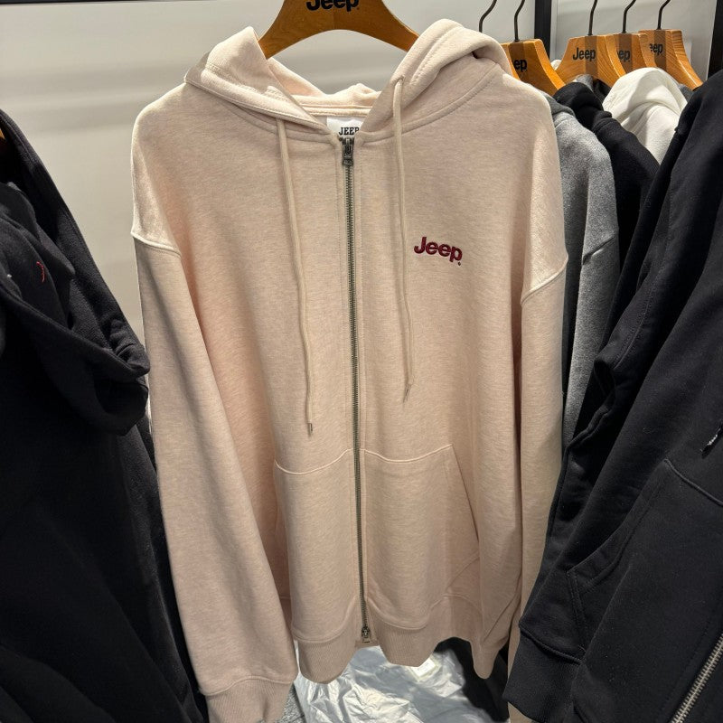 中性版【WE ARE】韓國JEEP臂章logo雙拉鏈連帽外套 JR5TZU051