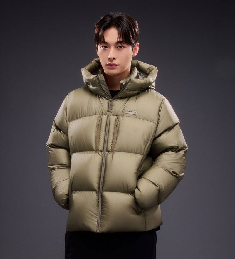 男款【WE ARE】韓國Discovery連帽鵝絨羽絨服DMDJ7G056