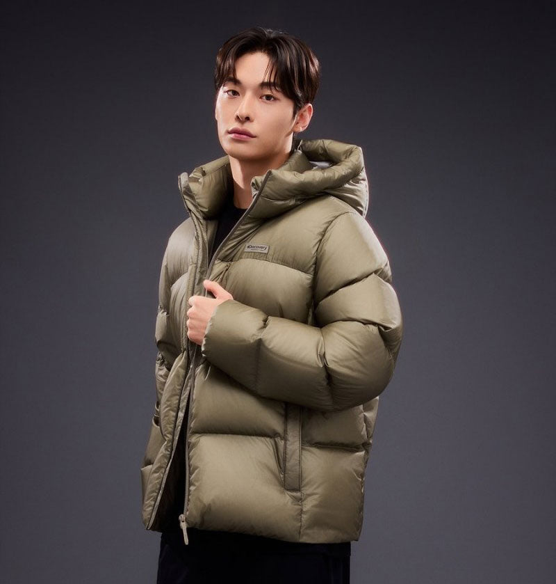 男款【WE ARE】韓國Discovery連帽鵝絨羽絨服DMDJ7G056