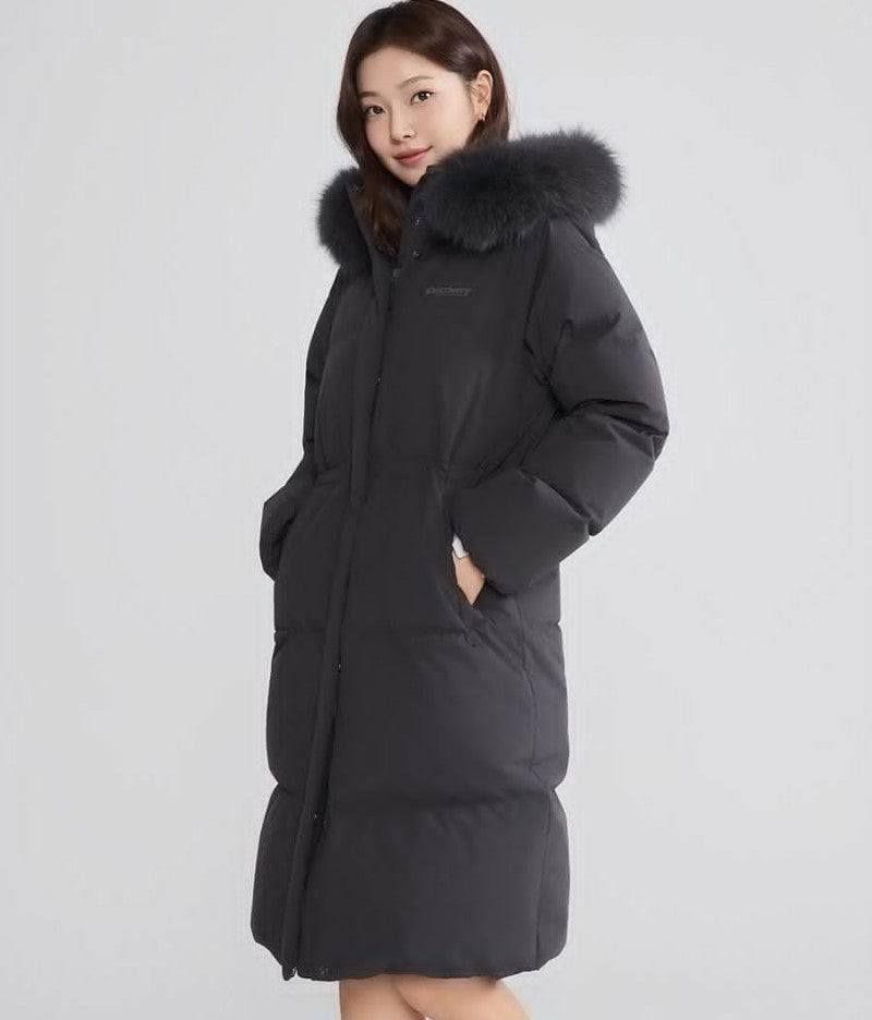 女款【WE ARE】韓國Discovery長款連帽羽絨服外套DWDJ9A056