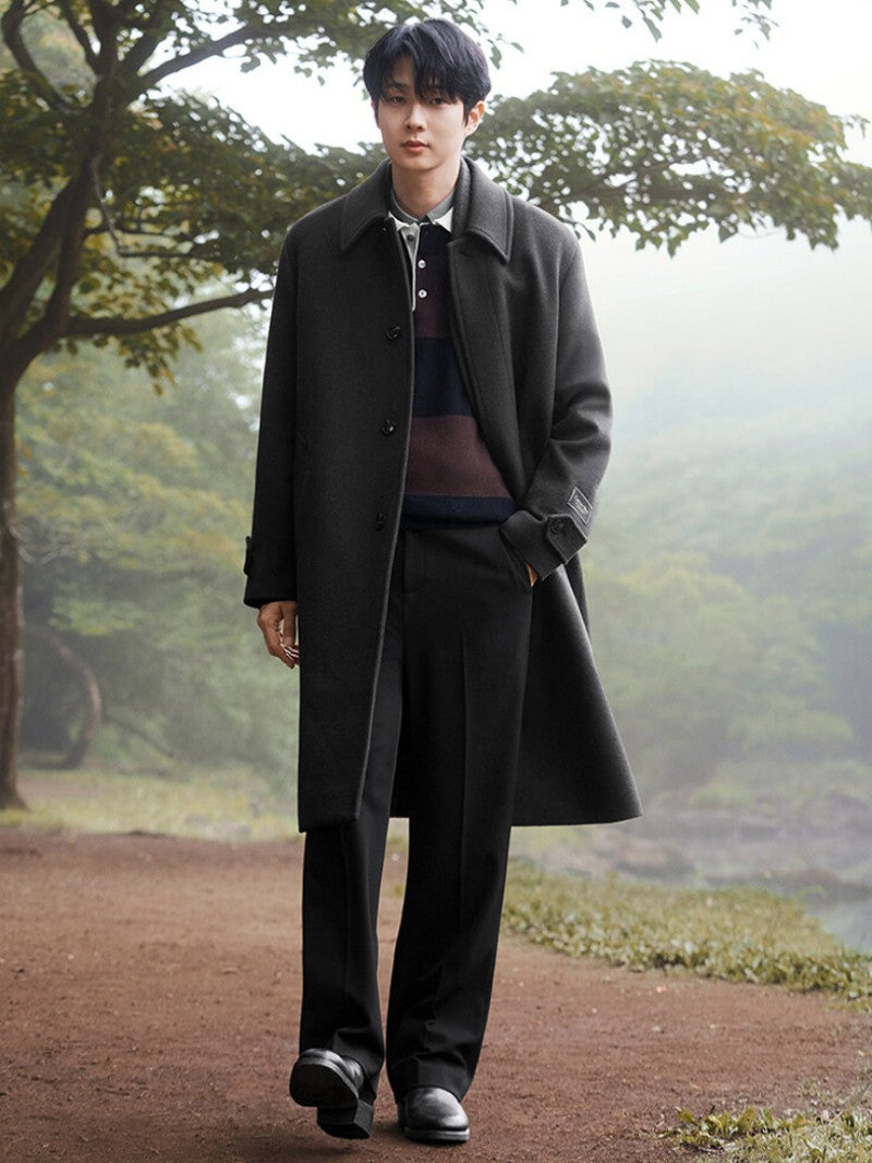 崔宇植同款【WE ARE】韓國M計畫男款羊毛混紡過膝大衣EPF4CC1404