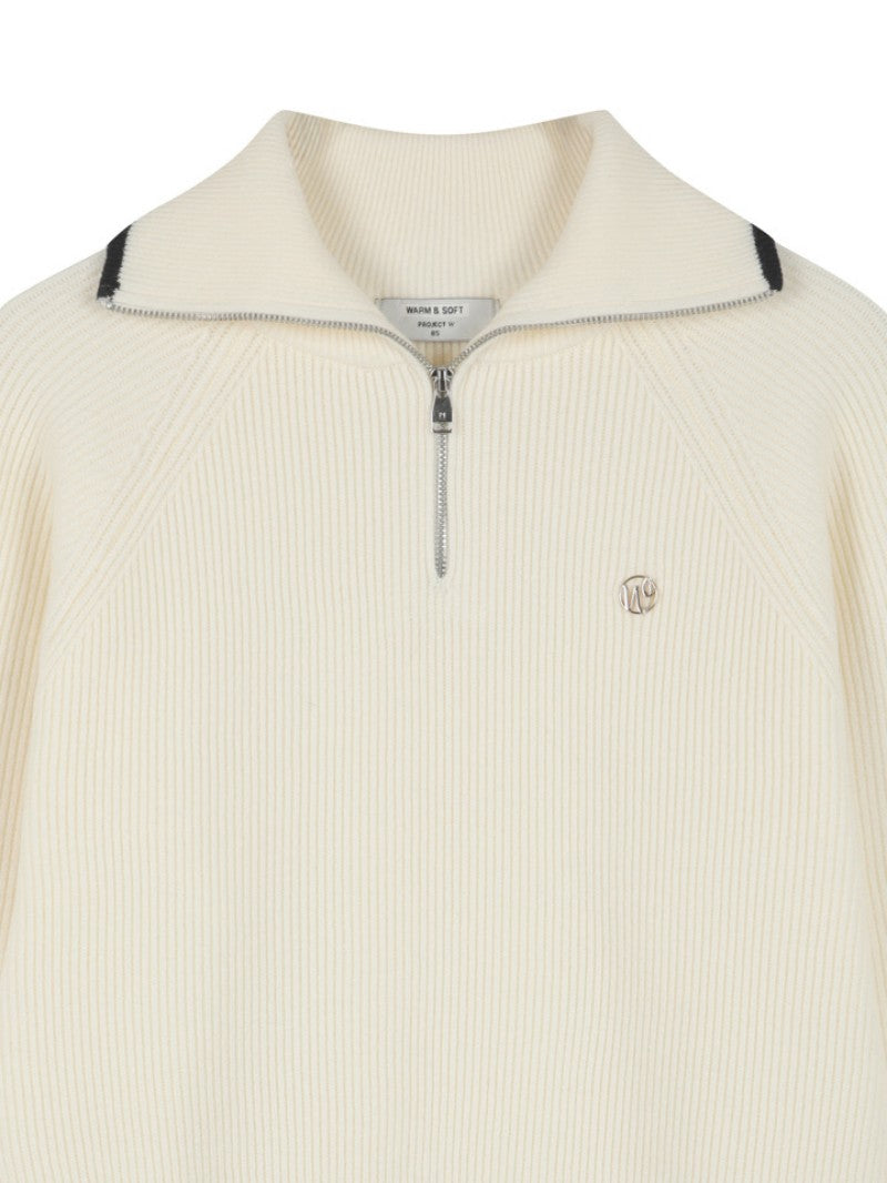 女款【WE ARE】韓國M計畫半拉鏈翻領毛衣EPF4ET2200