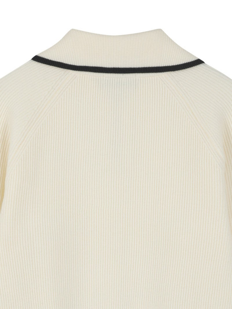 女款【WE ARE】韓國M計畫半拉鏈翻領毛衣EPF4ET2200