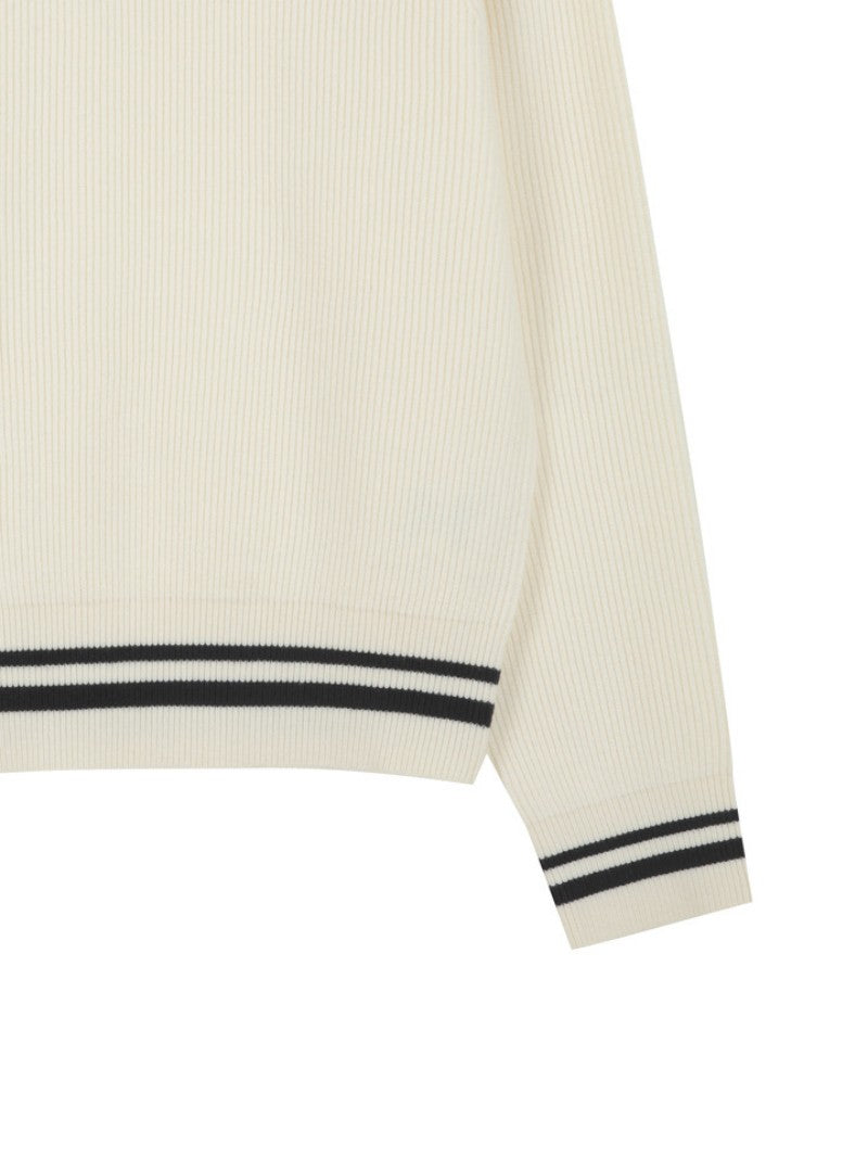 女款【WE ARE】韓國M計畫半拉鏈翻領毛衣EPF4ET2200