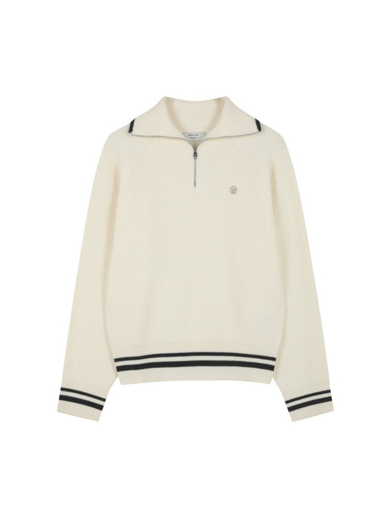 女款【WE ARE】韓國M計畫半拉鏈翻領毛衣EPF4ET2200