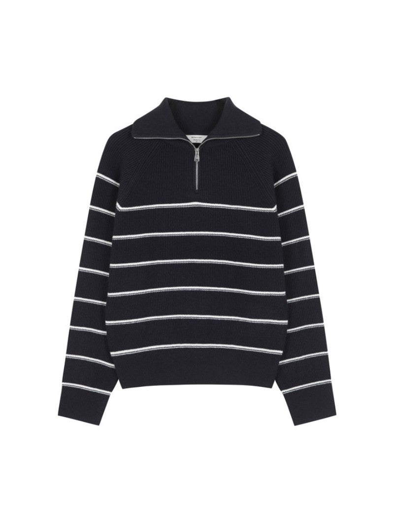 女款【WE ARE】韓國M計畫半拉鏈翻領毛衣EPF4ET2200