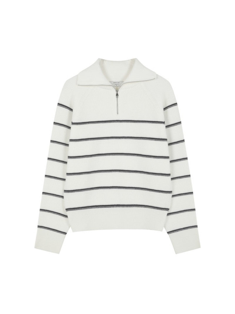 女款【WE ARE】韓國M計畫半拉鏈翻領毛衣EPF4ET2200