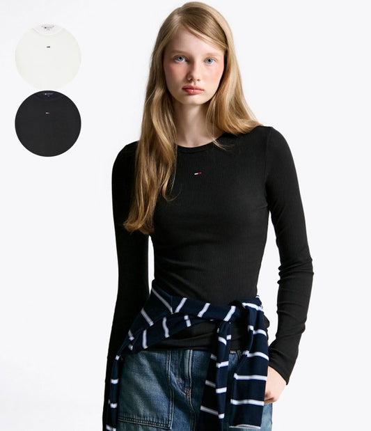 女款【WE ARE】韓國TOMMY JEANS基礎款小標長袖上衣 T32F6TTO03TWT1