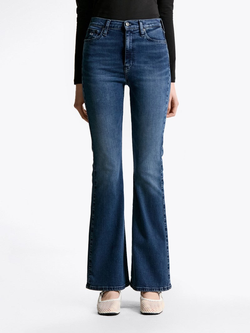 女款【WE ARE】韓國TOMMY JEANS 刷色微喇叭牛仔褲T32F6NEF10TWT1