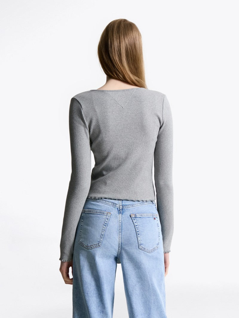 女款【WE ARE】韓國TOMMY JEANS 木耳邊針織衫  T32F6TTO01TWT2