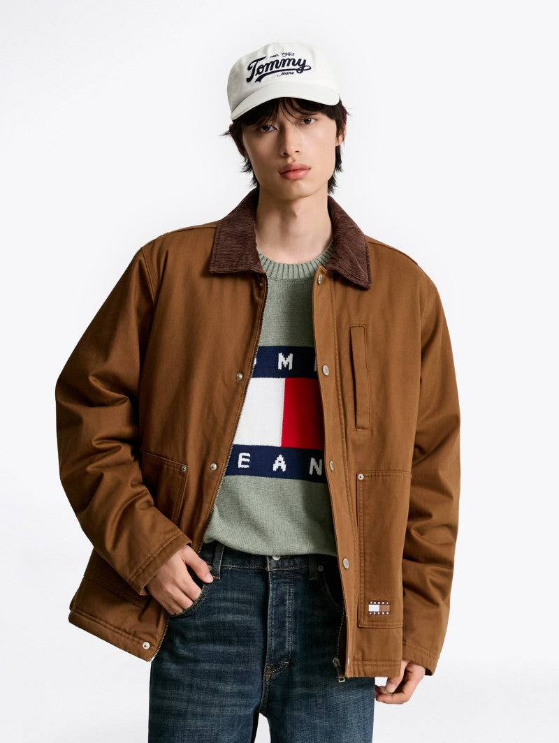 男款【WE ARE】韓國TOMMY JEANS 拼色羊羔毛外套T32F7WJC42TMT1