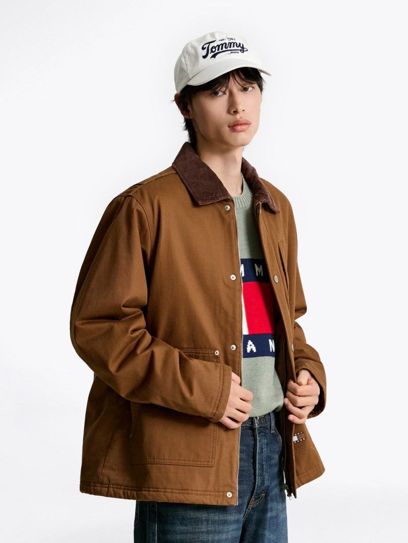 男款【WE ARE】韓國TOMMY JEANS 拼色羊羔毛外套T32F7WJC42TMT1