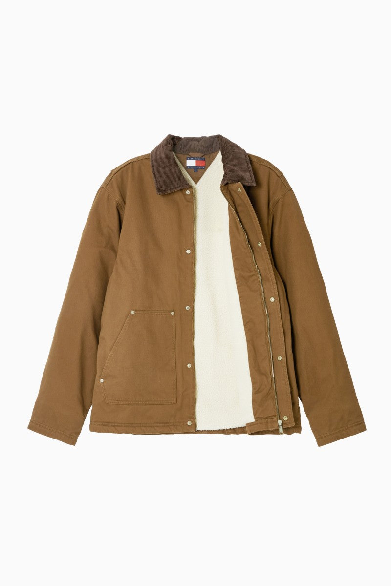 男款【WE ARE】韓國TOMMY JEANS 拼色羊羔毛外套T32F7WJC42TMT1