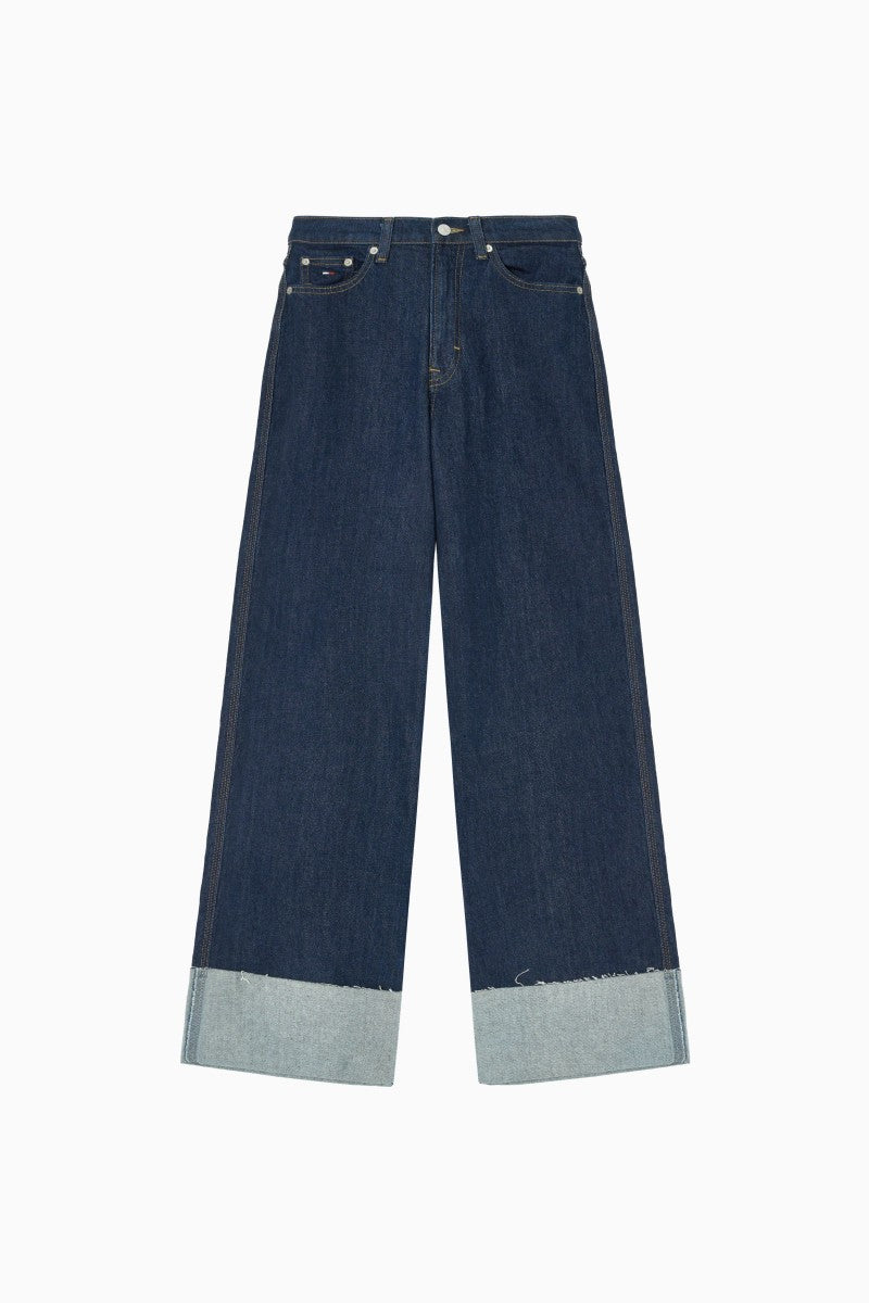 女款【WE ARE】韓國TOMMY JEANS 直筒反折牛仔褲 T32F7NEW45TWT1