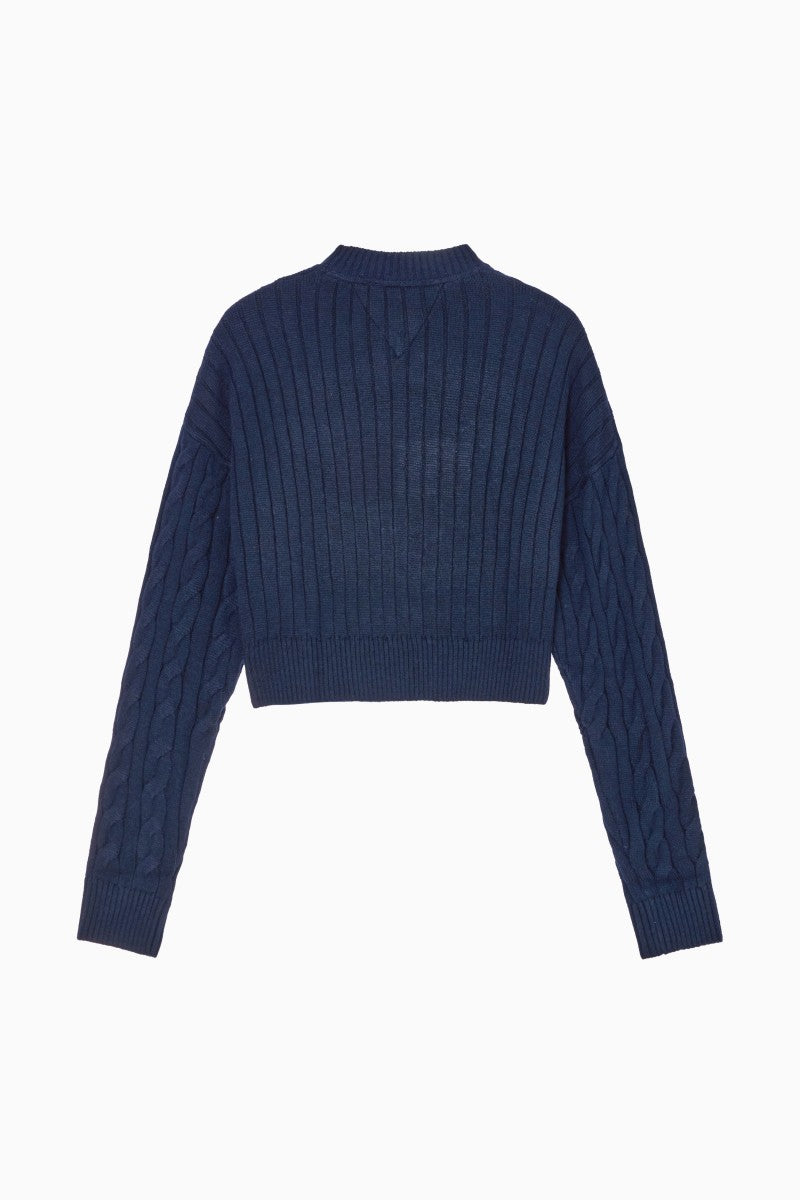 女款【WE ARE】韓國TOMMY JEANS 微短版麻花針織衫  32F6KTO30TWT1