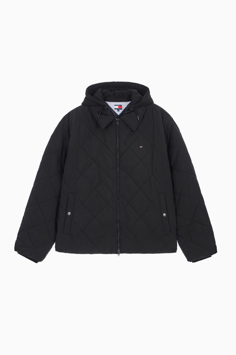 男款【WE ARE】韓國TOMMY JEANS 菱紋連帽（可拆）鋪棉外套T32G0WJC10TML1