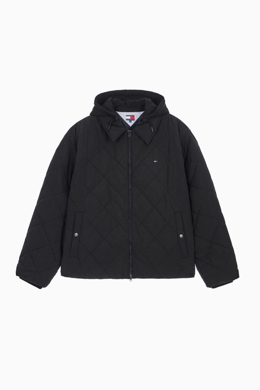 男款【WE ARE】韓國TOMMY JEANS 菱紋連帽（可拆）鋪棉外套T32G0WJC10TML1