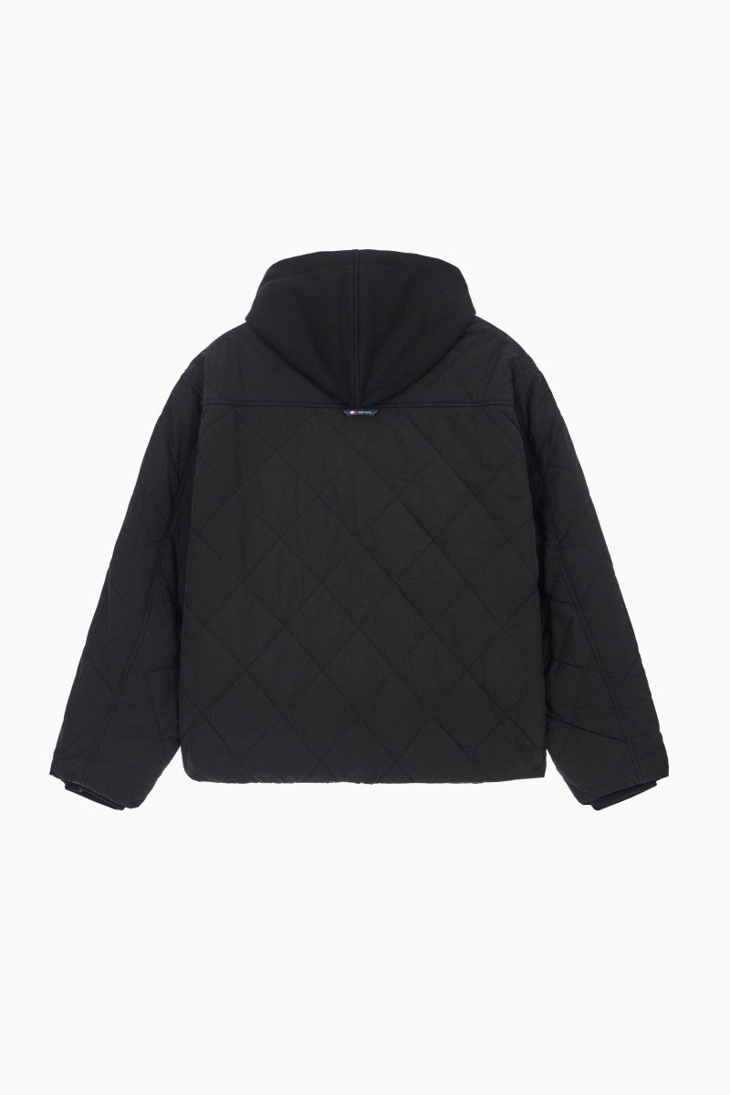 男款【WE ARE】韓國TOMMY JEANS 菱紋連帽（可拆）鋪棉外套T32G0WJC10TML1