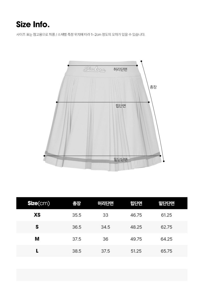 Limited-time discount: 【WE ARE】 Korean Diadora Casual Pleated Skirt D4222TSK32