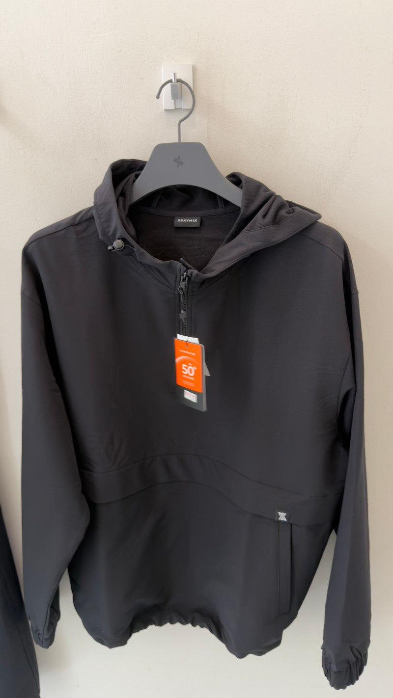 大茜選品【WE ARE】韓國Xexymix 男款半拉鏈風衣帽Ｔ XMK4TL1101