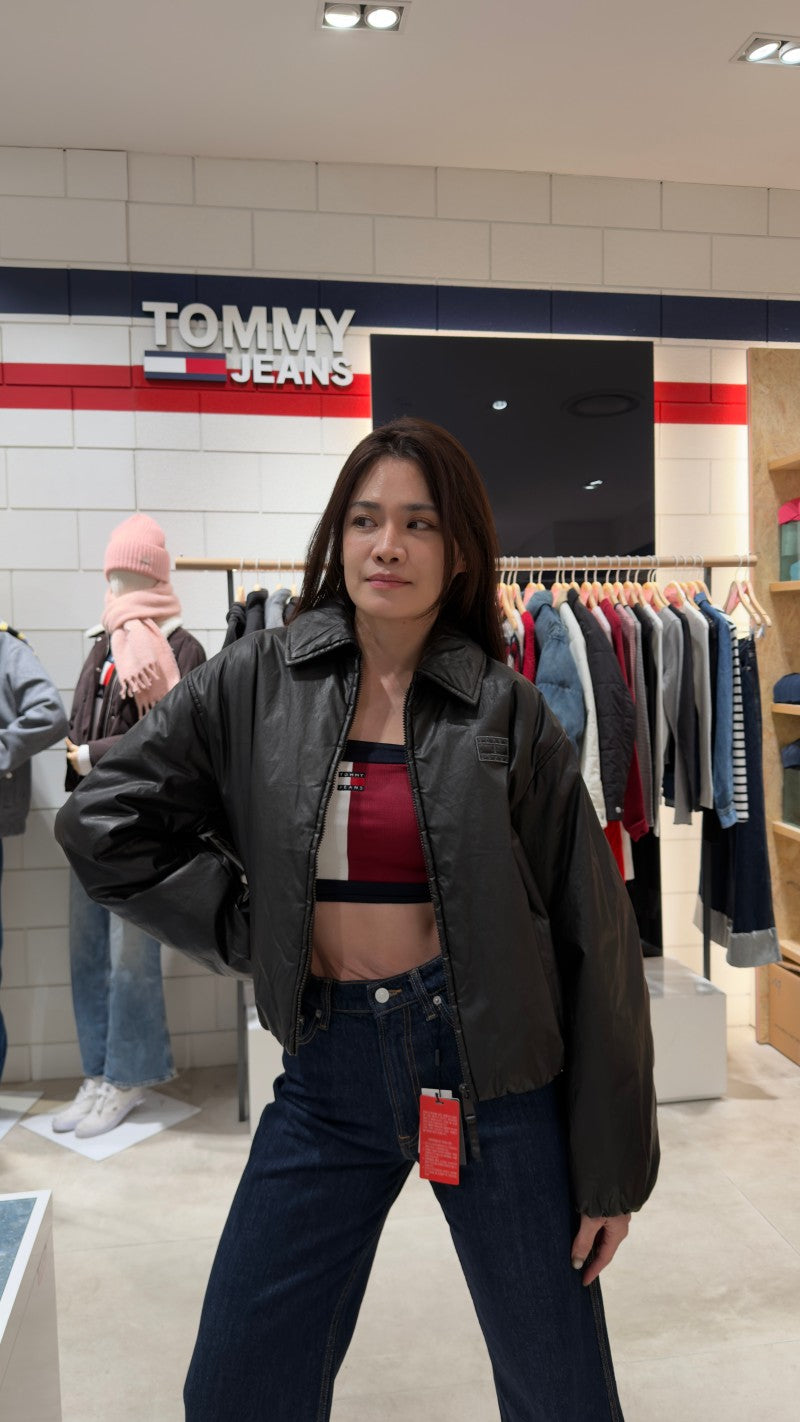 女款【WE ARE】韓國TOMMY JEANS 翻領鋪棉外套T32F7WJC46TWT1