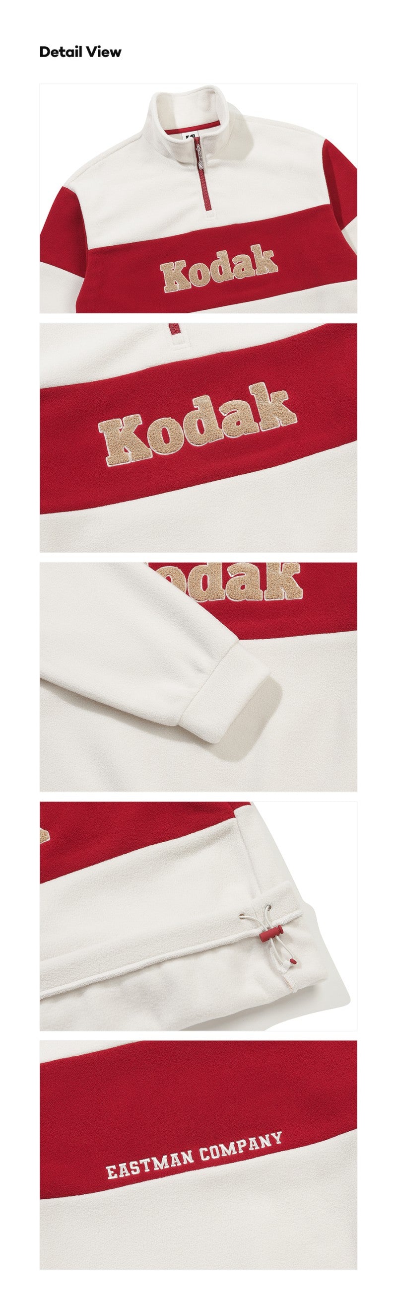 【WE ARE】韓國KODAK柯達半拉鏈領大學T衛衣K5423EFSR1