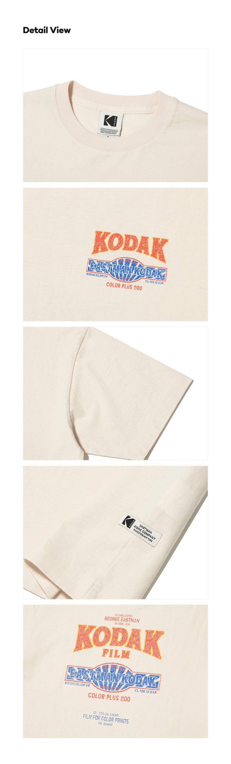 中性款【WE ARE】韓國KODAK柯達刷舊短袖T恤K6223LRS11