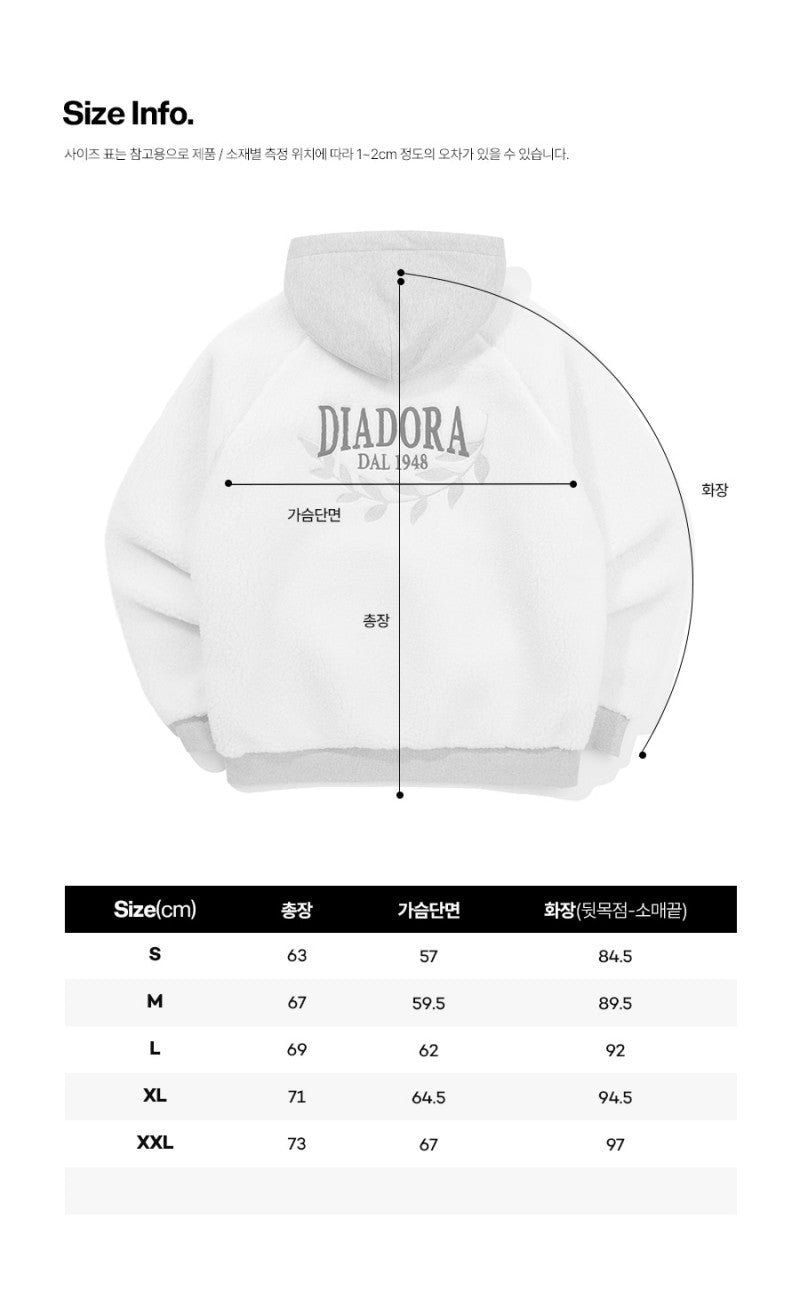 【WE ARE】韓國Diadora休閒連帽拉鏈毛外套D5423LFJ80