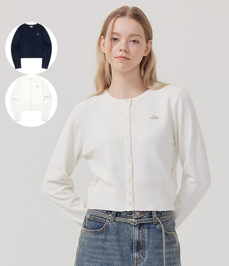 【WE ARE】韓國LEE 素面刺繡親膚針織衫LE2503CD60