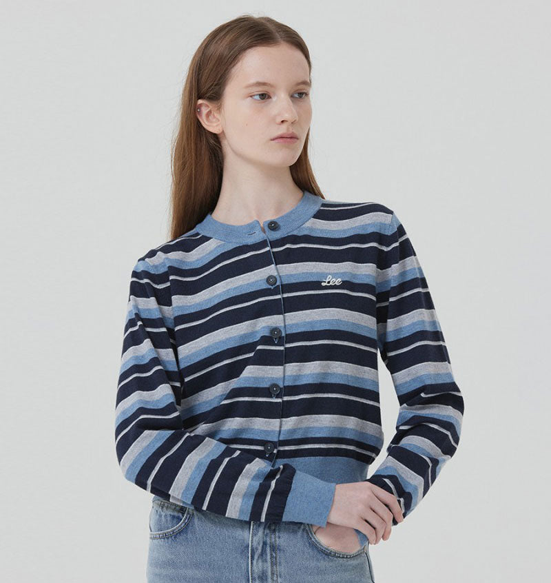 【WE ARE】韓國LEE 短版條紋針織衫LE2503CD61