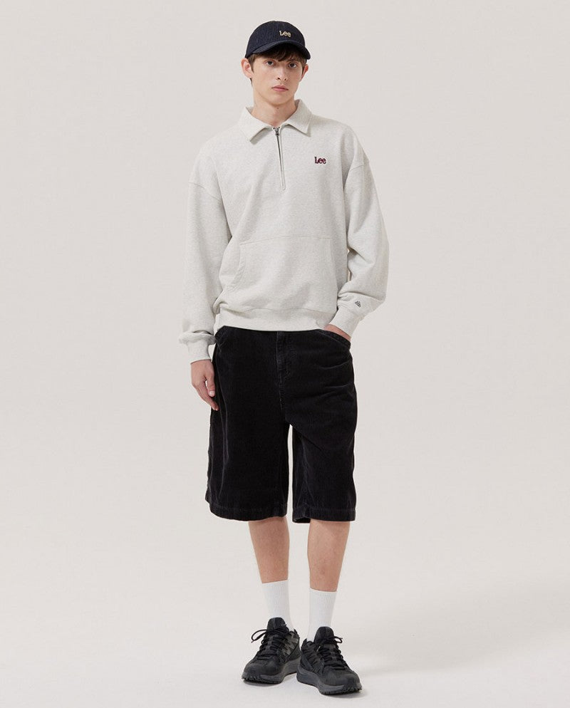 男女同款【WE ARE】韓國LEE半拉鏈領大學T衛衣LE2503CR09