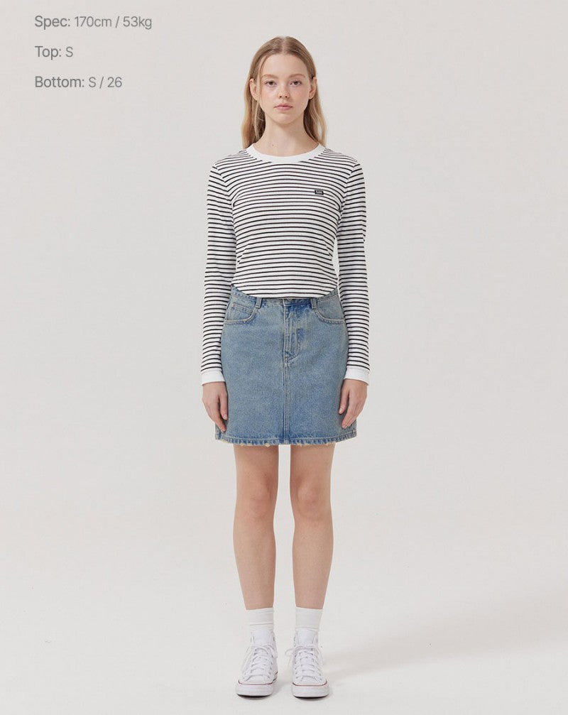 【WE ARE】韓國 LEE 條紋短版針織上衣  LE2503LT62
