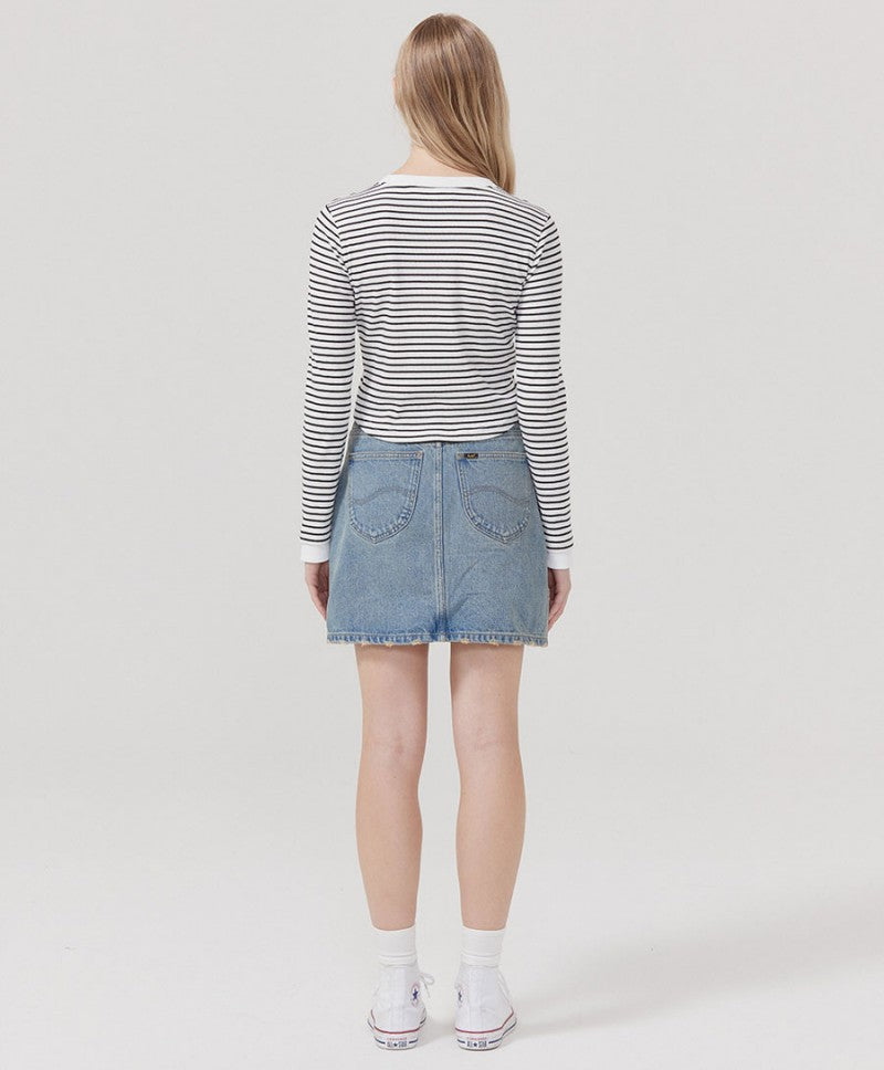 【WE ARE】韓國 LEE 條紋短版針織上衣  LE2503LT62