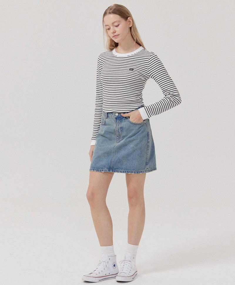 【WE ARE】韓國 LEE 條紋短版針織上衣  LE2503LT62
