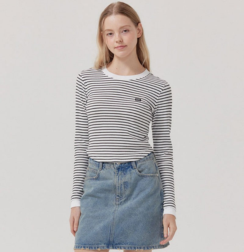 【WE ARE】韓國 LEE 條紋短版針織上衣  LE2503LT62