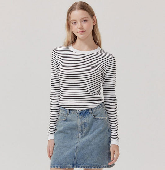 【WE ARE】韓國 LEE 條紋短版針織上衣  LE2503LT62