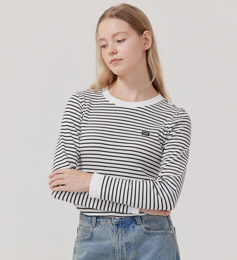 【WE ARE】韓國 LEE 條紋短版針織上衣  LE2503LT62