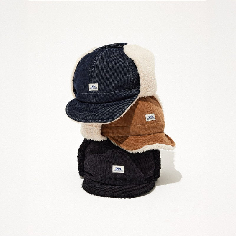 【WE ARE】韓國LEE 燈芯絨羊羔毛護耳帽 LE2504CA31