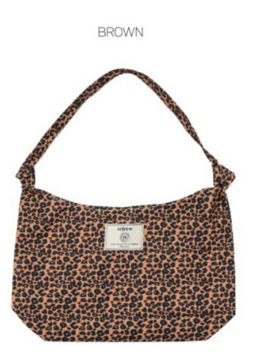 【WE ARE】韓國Leterie時尚豹紋單肩包購物袋LEOPARDSHOULDERBAG