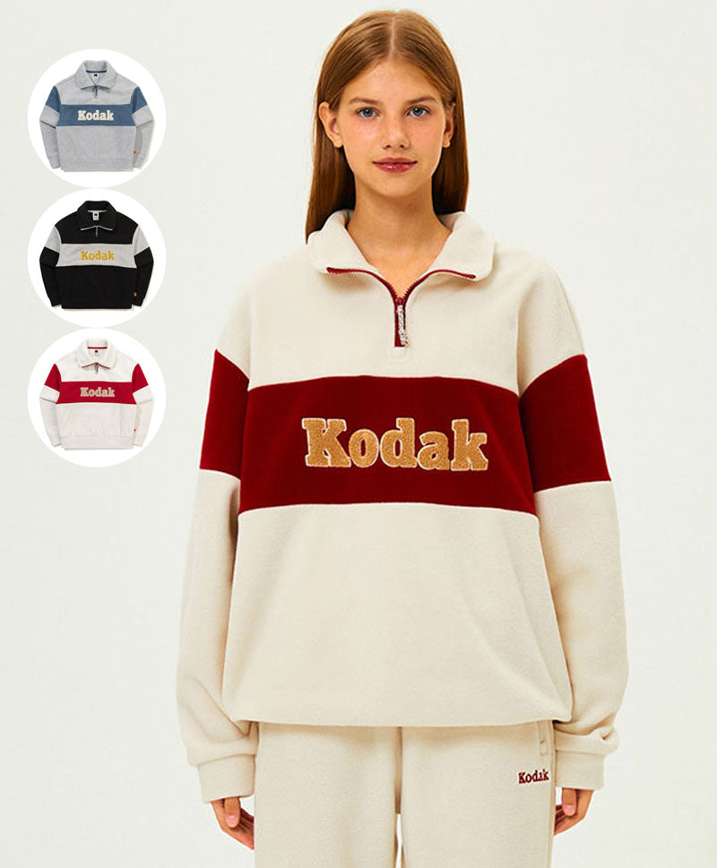 女款【WE ARE】韓國KODAK柯達半拉鏈領大學T衛衣K5422EFSR1