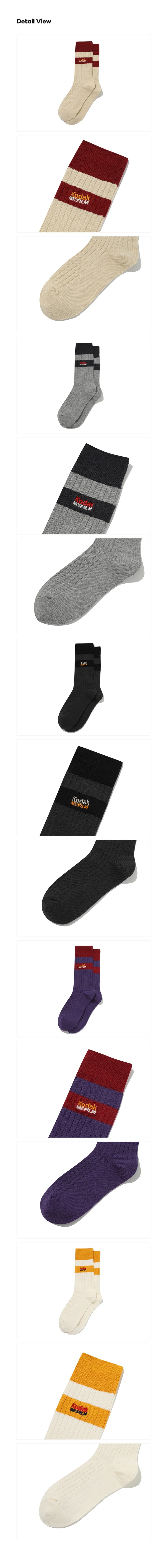 【WE ARE】韓國柯達KODAK 季節限定刺繡logo長襪（5雙/盒）K5443LSC27