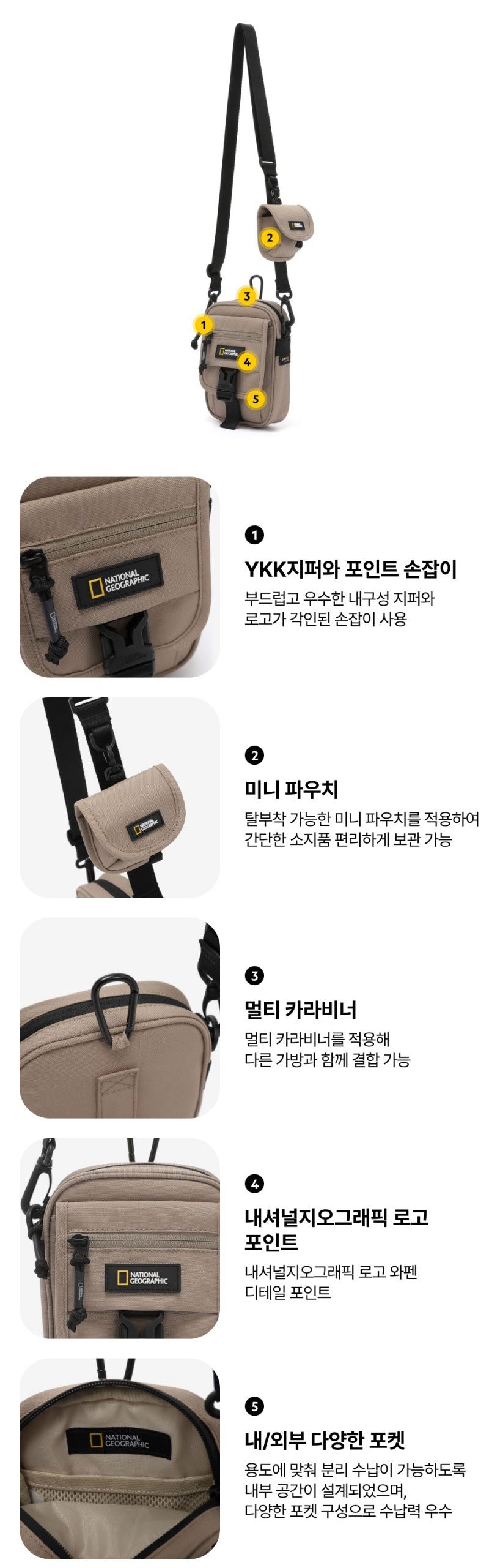 【WE ARE】韓國國家地理單肩斜挎包N255ACR220