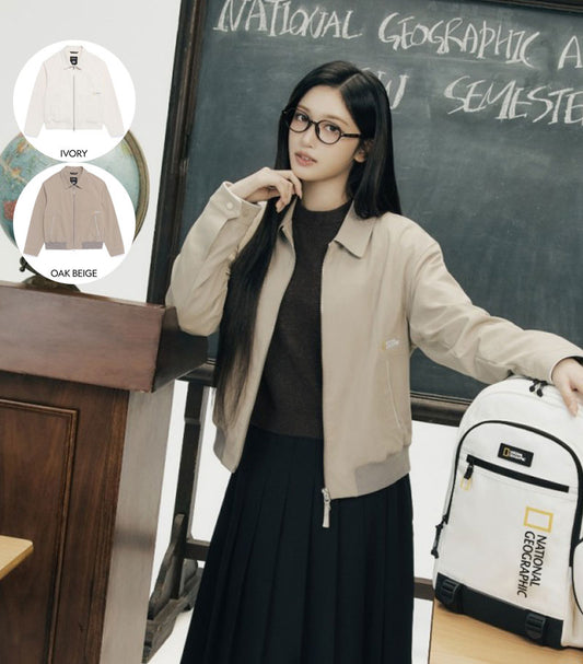 女款【WE ARE】韓國國家地理拉鏈翻領外套N261WJP020