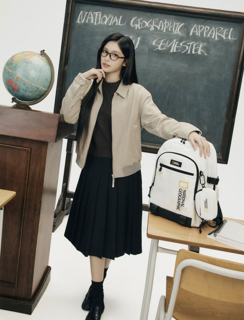 女款【WE ARE】韓國國家地理拉鏈翻領外套N261WJP020