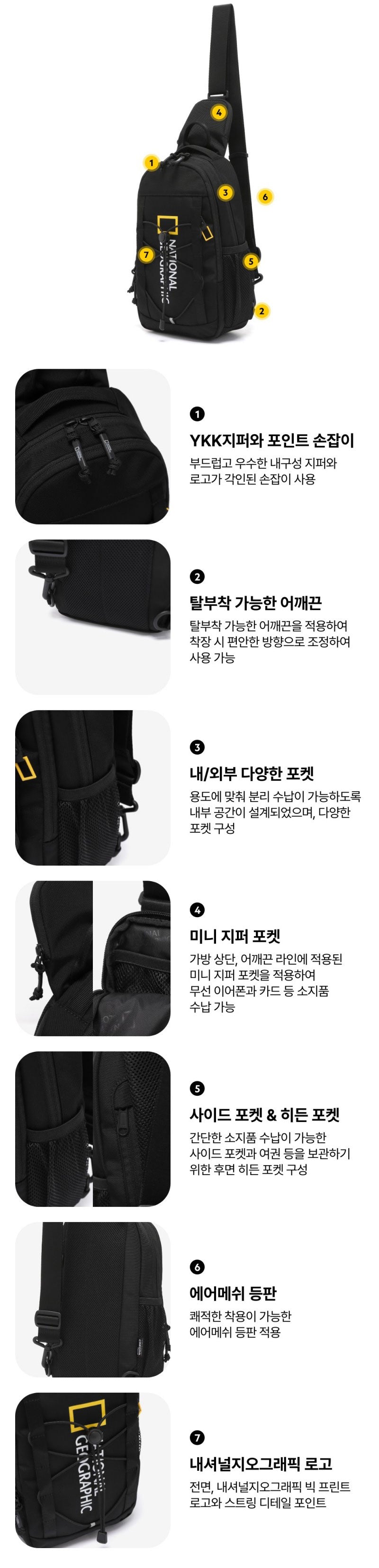 【WE ARE】韓國國家地理單肩斜背包N265ACR090