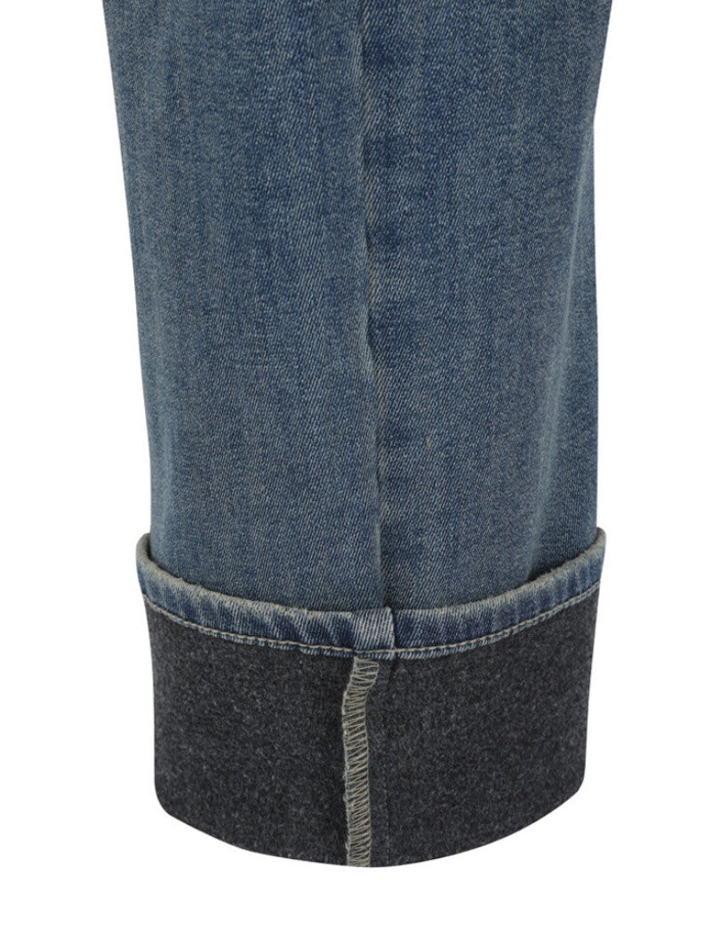 男款【WE ARE】韓國POLHAM加絨保暖直筒牛仔褲PHF4DP1038