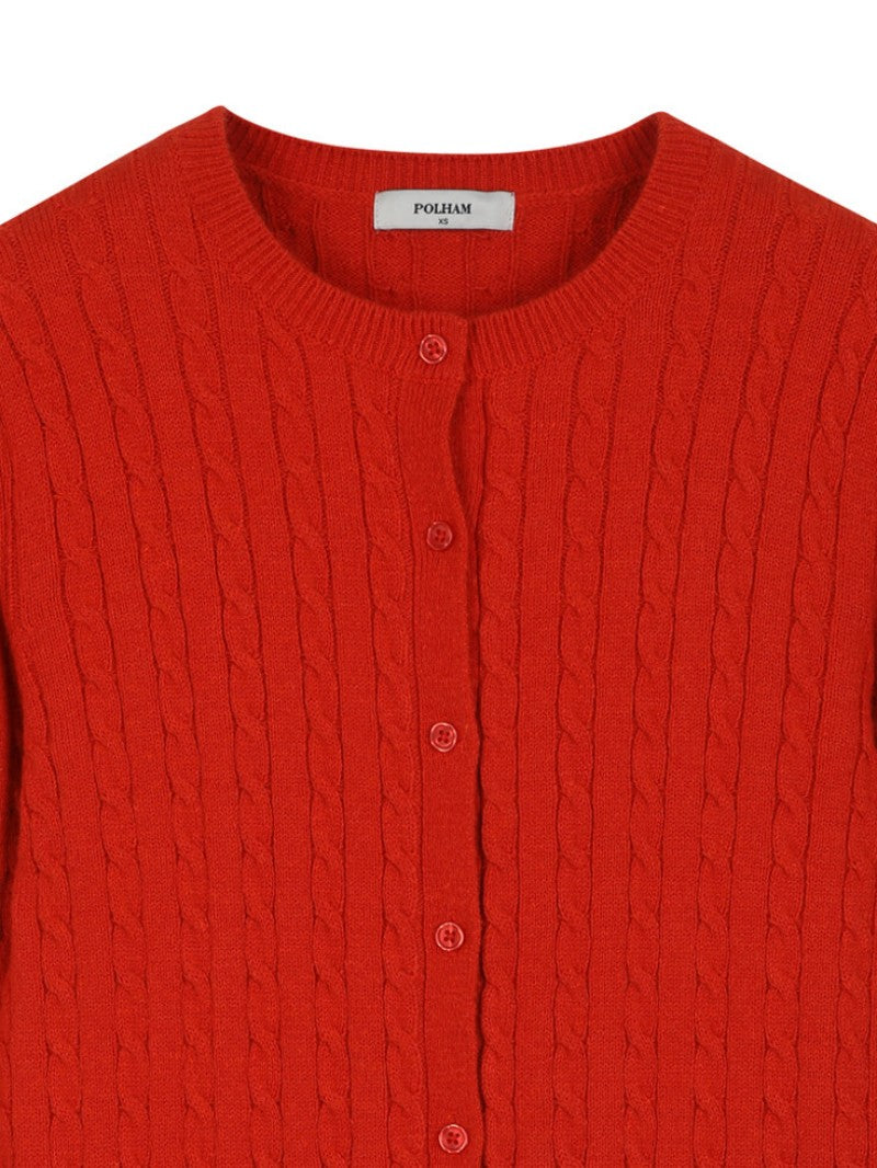 【WE ARE】韓國POLHAM麻花辮針織開衫PHF4EC2470