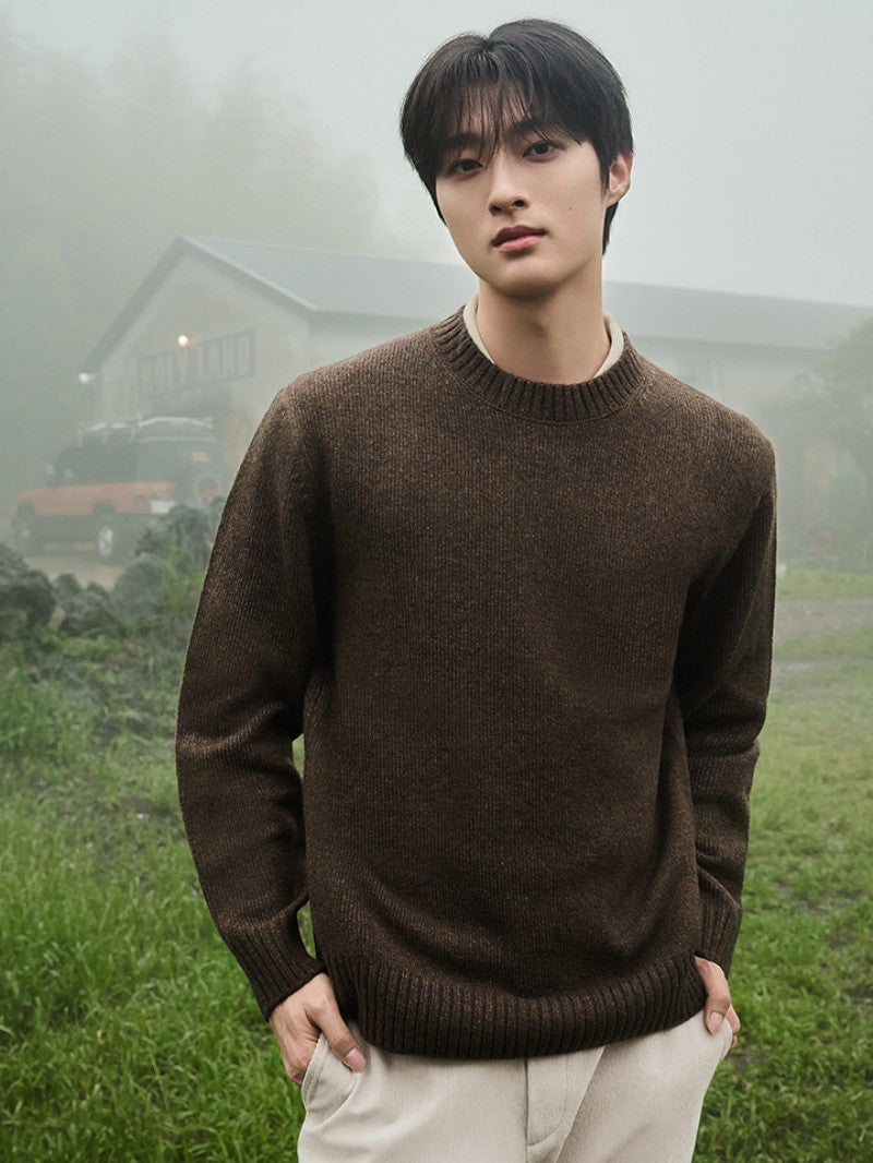 男款【WE ARE】韓國POLHAM羊駝混紡圓領毛衣PHF4ER1030